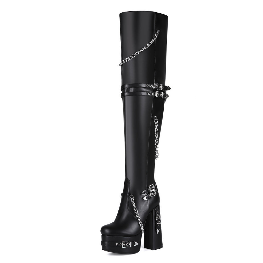 High heels Platform Thigh high Boots - I - 🖤