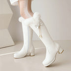 Knee-high Fur Boots - II - 🩷