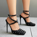 High heels Square toe Sandals - Spikes II - 🖤