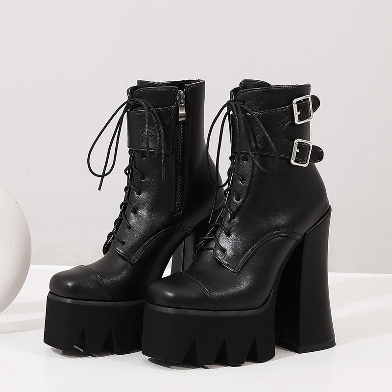 High heels Ankle Platform Boots - I - 🖤