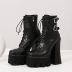 High heels Ankle Platform Boots - I - 🖤