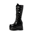 Platform Wedges Knee-high Buckles Boots - II - 🖤