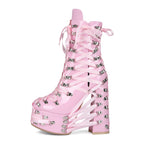 High heels Platform Ankle Boots - Hardware Satin - Pink - II - 🩷