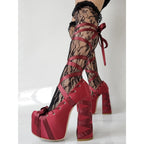 High heels Satin strap Platform Pump - I - 🩷