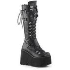 Platform Wedges Knee-High Boots - I - 🖤