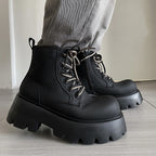 Lace-up Ankle Platform Combat Boots - I  - 🖤