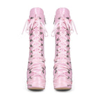 High heels Platform Ankle Boots - Hardware Satin - Pink - II - 🩷