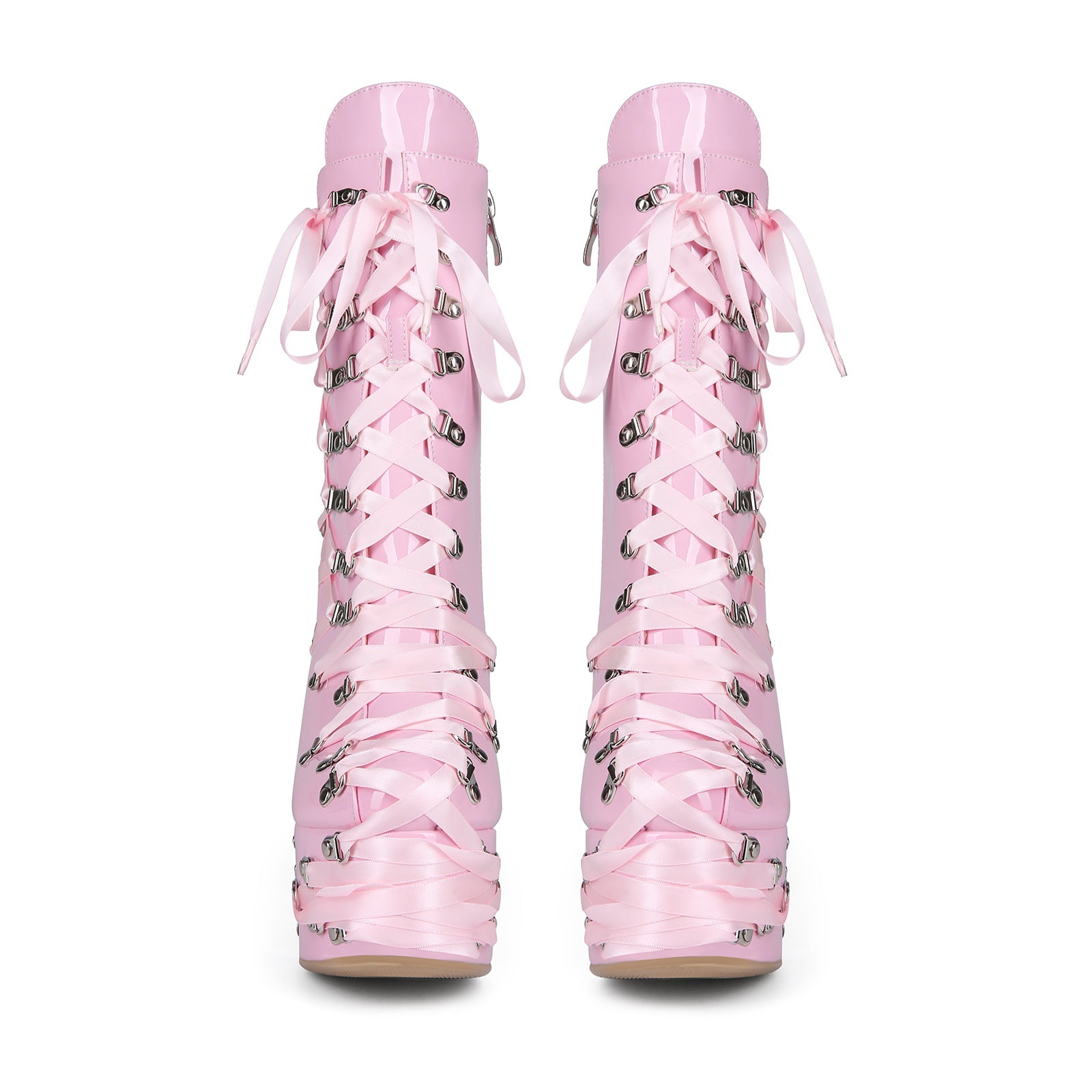 High heels Platform Ankle Boots - Hardware Satin - Pink - II - 🩷