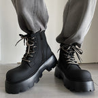 Lace-up Ankle Platform Combat Boots - I  - 🖤