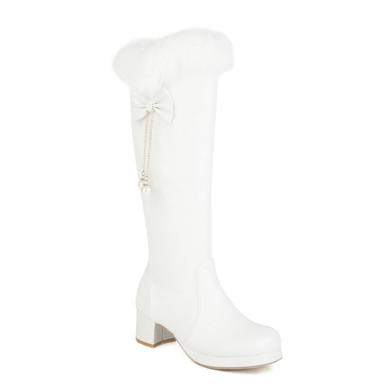Knee-high Fur Boots - II - 🩷