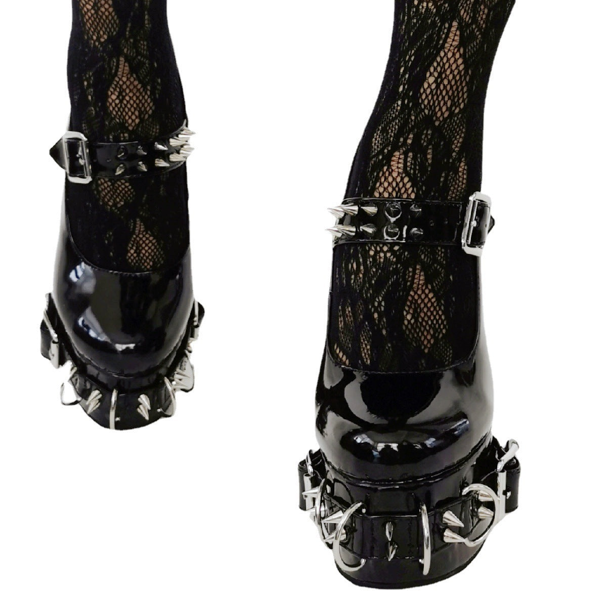 Platform High-heels Spike & Buckles Mary-Jane- I - 🖤