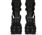 XL Platform Mid-calf Combat Boots - V - 🖤