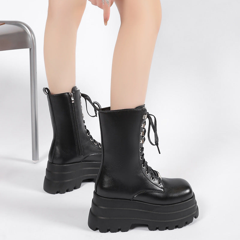 XL Platform Mid-calf Boots - II - 🖤