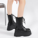XL Platform Mid-calf Boots - II - 🖤