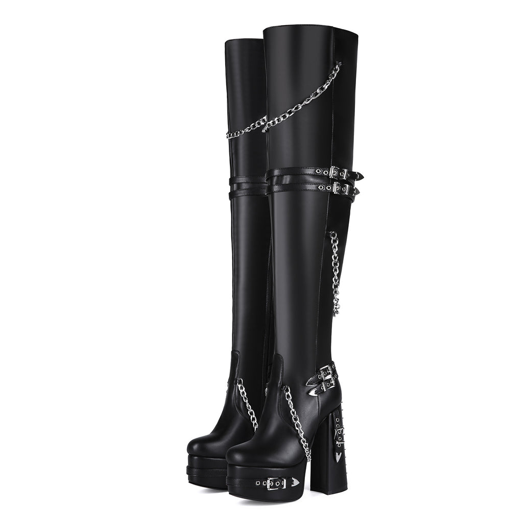 High heels Platform Thigh high Boots - I - 🖤