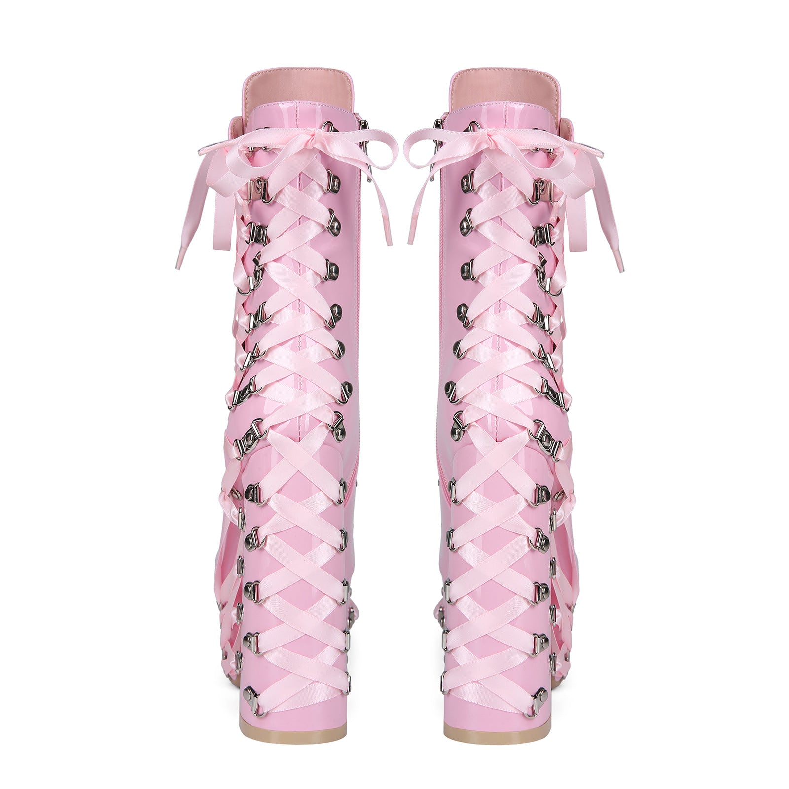 High heels Platform Ankle Boots - Hardware Satin - Pink - II - 🩷