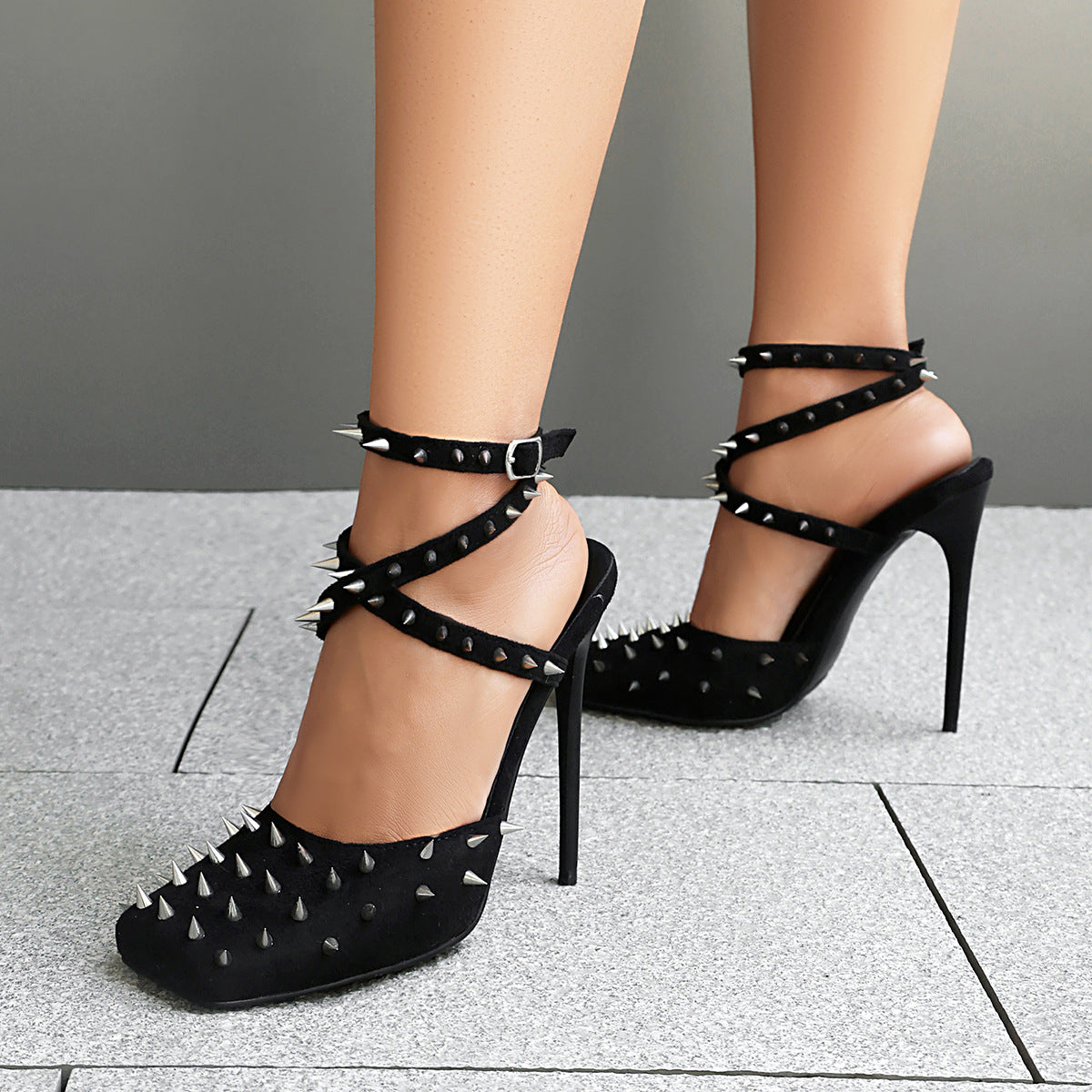 High heels Square toe Sandals - Spikes II - 🖤