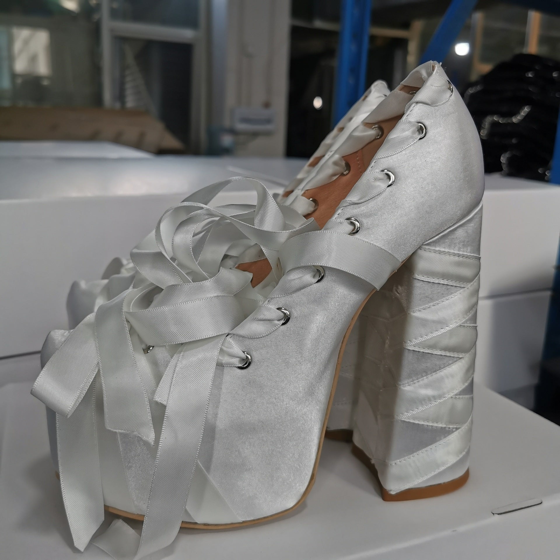High heels Satin strap Platform Pump - I - 🩷