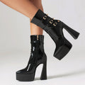 High heels Platform Mid-calf Boots - Pointes & Vernis - VI - 🖤