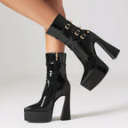 High heels Platform Mid-calf Boots - Pointes & Vernis - VI - 🖤