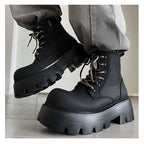 Lace-up Ankle Platform Combat Boots - I  - 🖤
