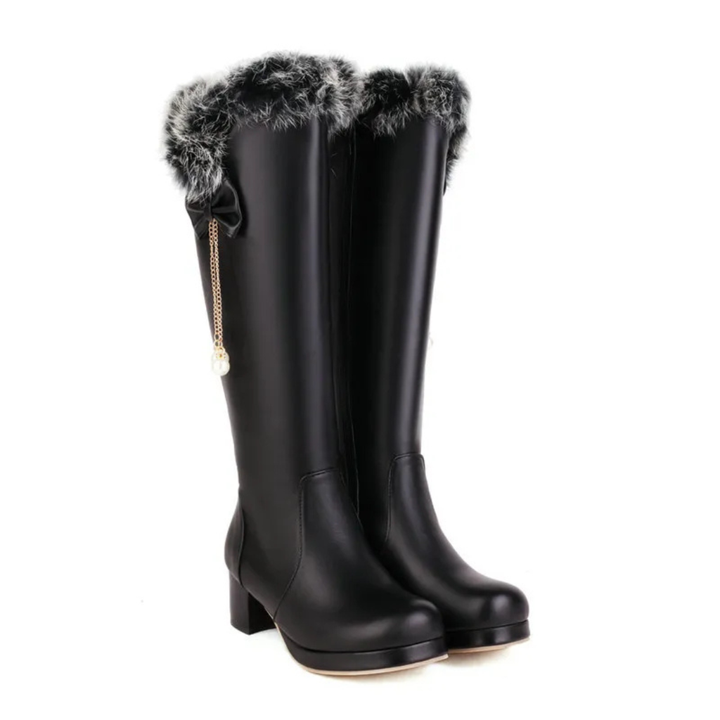 Knee-high Fur Boots - II - 🩷