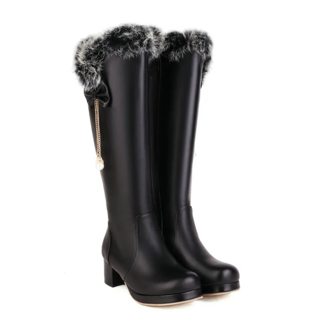 Knee-high Fur Boots - II - 🩷