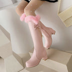 Knee-high Fur Boots - II - 🩷