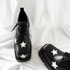 Chunky Platform Derby Shoes - Stars - III - 🖤