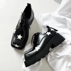 Chunky Platform Derby Shoes - Stars - III - 🖤