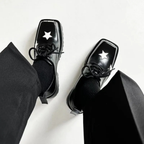 Chunky Platform Derby Shoes - Stars - III - 🖤