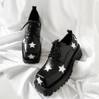 Chunky Platform Derby Shoes - Stars - III - 🖤