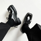 Chunky Platform Derby Shoes - Stars - III - 🖤