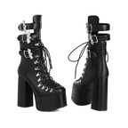 Chunky heels XL Platform  Mid-calf Boots - Bat Sht Crazy - VII - 🖤