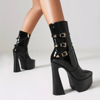 High heels Platform Mid-calf Boots - Pointes & Vernis - VI - 🖤