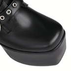 High Heels XL Platform Knee-high Boots - Metal Hearts - I - 🖤