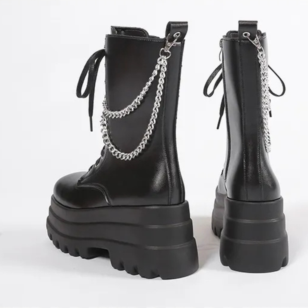XL Platform Mid-calf Boots - II - 🖤