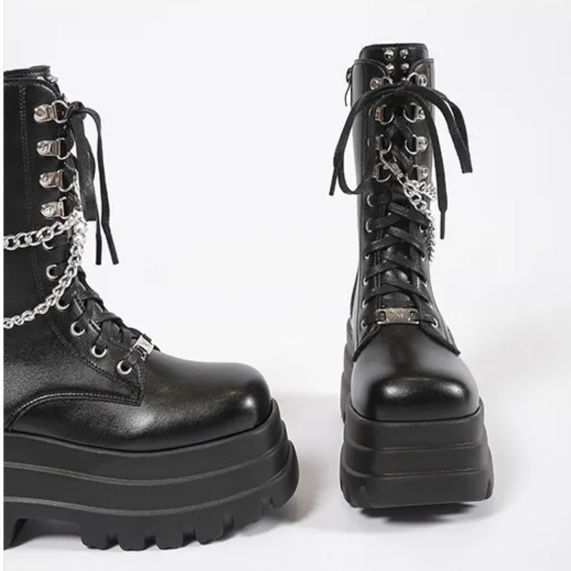 XL Platform Mid-calf Boots - II - 🖤
