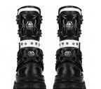 XL Platform Mid-calf Combat Boots - V - 🖤