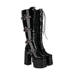High heels XL Platform Knee-high Boots - Stars - II - 🖤