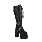 High heels XL Platform Knee-high Boots - Stars - II - 🖤