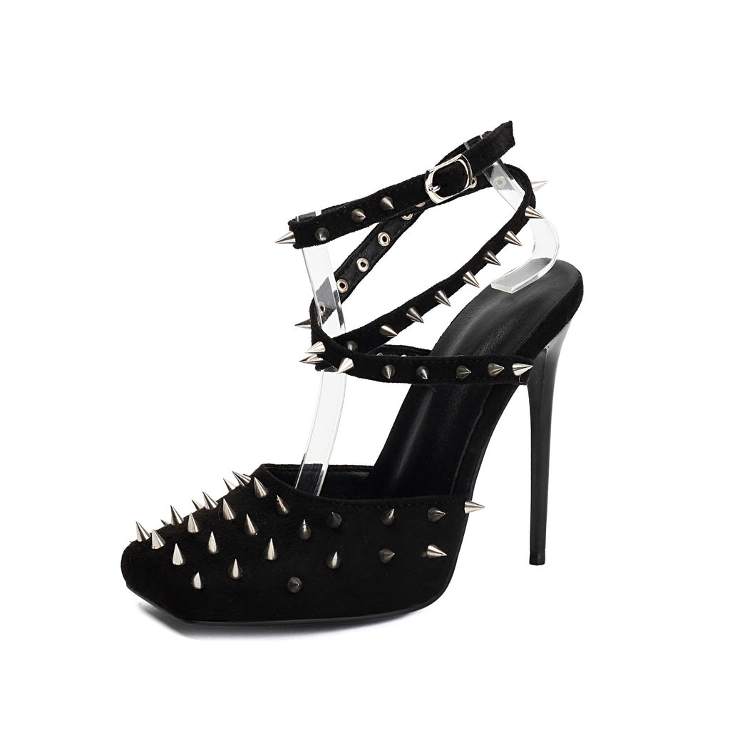 High heels Square toe Sandals - Spikes II - 🖤