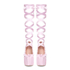 High heels Satin Platform Pumps - I - Baby pink - 🩷