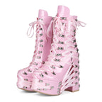 High heels Platform Ankle Boots - Hardware Satin - Pink - II - 🩷