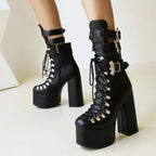 Chunky heels XL Platform  Mid-calf Boots - Bat Sht Crazy - VII - 🖤