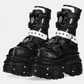 XL Platform Mid-calf Combat Boots - V - 🖤