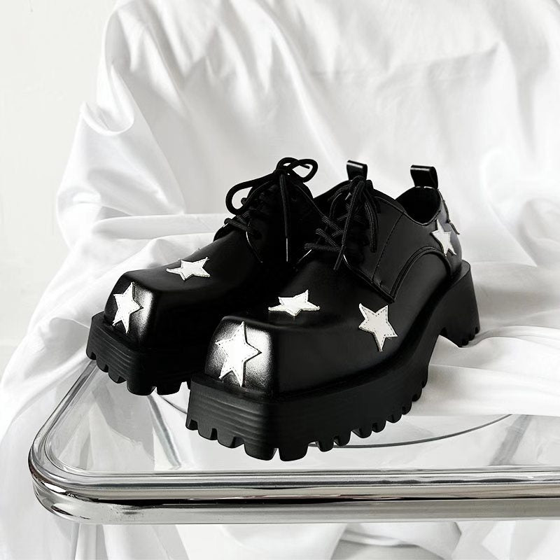 Chunky Platform Derby Shoes - Stars - III - 🖤