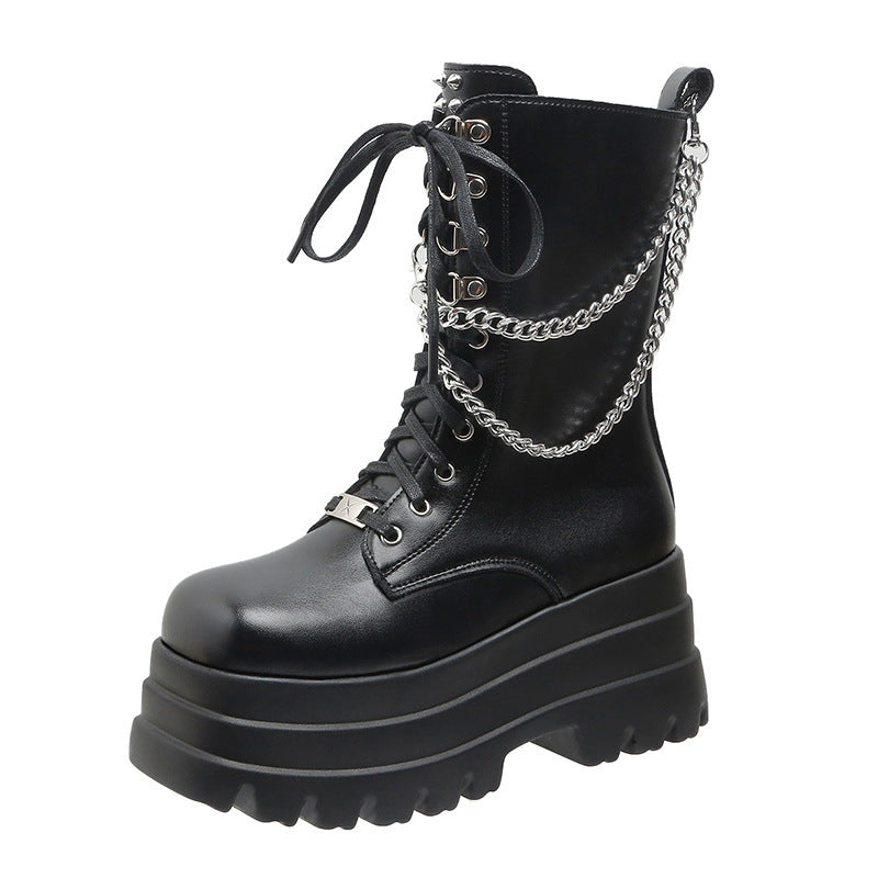 XL Platform Mid-calf Boots - II - 🖤