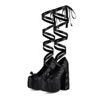 High heels Satin Platform Pumps - I - Black - 🖤