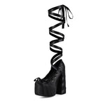 High heels Satin Platform Pumps - I - Black - 🖤